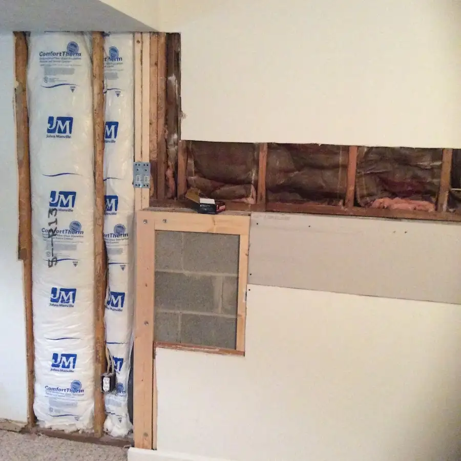 Wall insulation replacement during Contents Cleaning & Restoration in San Marino